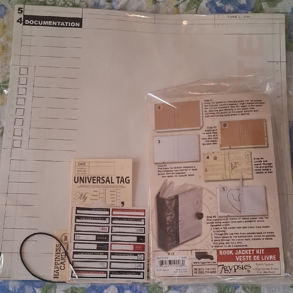 Universal Tag and Book Jacket Kit - Cream and Tan